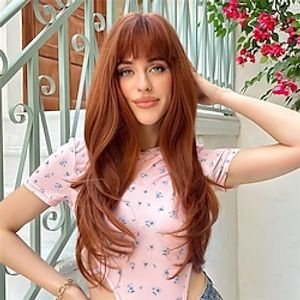 Fashion Butterfly Hair Cut Long Curly Wigs With Bangs For Women Synthetic Heat Replacement Wigs For Women Girls miniinthebox