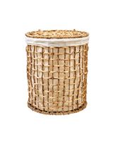 Homesmiths Large Natural Water Hyacinth Laundry Hamper Dia-42 x H50 cm
