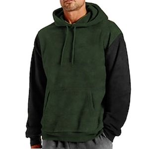 Men's Pullover Hoodie Sweatshirt Green Blue Army Green Hooded Color Block Graphic Prints Print Daily Sports 3D Print Basic Streetwear Designer Spring   Fall Clothing Apparel Hoodies Sweatshirts  Lightinthebox