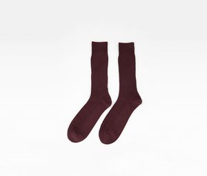 Mens Ribbed Socks  Burgundy