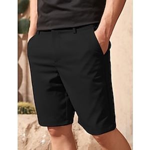 Men's Shorts Chino Shorts Bermuda shorts Pocket Plain Comfort Breathable Outdoor Daily Going out Cotton Blend Casual Black White Lightinthebox