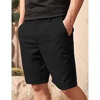 Men's Shorts Chino Shorts Bermuda shorts Pocket Plain Comfort Breathable Outdoor Daily Going out Cotton Blend Casual Black White Lightinthebox - thumbnail