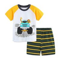 2 Pieces Toddler Boys T-shirt Shorts Outfit Graphic Short Sleeve Set School Fashion Daily Summer Spring 3-7 Years Lightinthebox