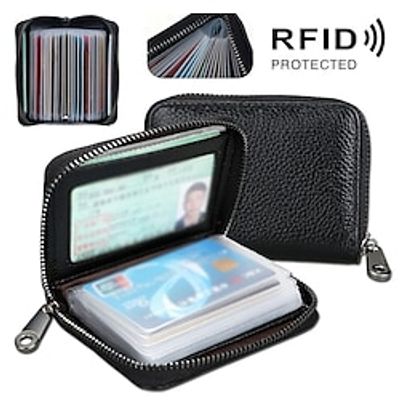 Leather Men Business Card Holder Multi-card Anti-theft Swipe For Credit ID Bank Card Holder Women Cardholder Pasjeshouder Man miniinthebox