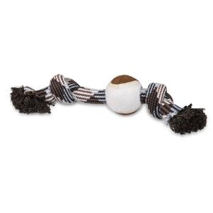 Vadigran Cotton Rope 2 Knots + Tennis Ball Brown 30cm