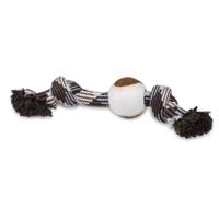 Vadigran Cotton Rope 2 Knots + Tennis Ball Brown 30cm - thumbnail