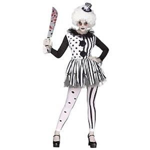 Burlesque Clown Clown Dress Pants Headpiece Adults' Women's Performance Halloween Stage Halloween Masquerade Easy Halloween Costumes miniinthebox