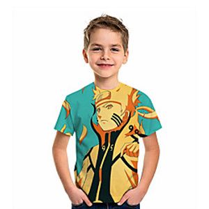 Kids Boys' T shirt Short Sleeve Anime Graphic Print Light Green Children Tops Summer Active Fashion Streetwear Daily Wear Regular Fit 4-12 Years Lightinthebox