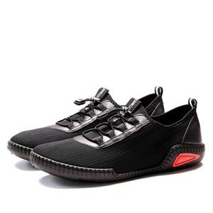 Men Comfy Fabric Bungee Closure Breathable Flat Casual Shoe