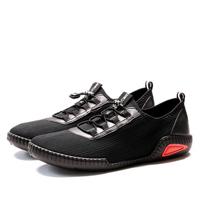 Men Comfy Fabric Bungee Closure Breathable Flat Casual Shoe - thumbnail