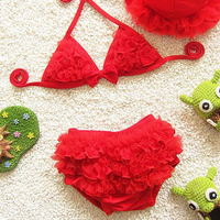 3Pcs Girls Kids Halter Lovely Bikini