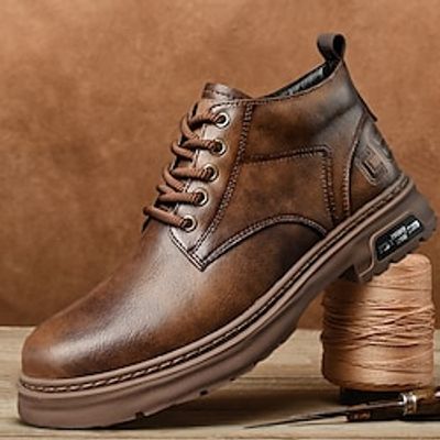 Men's Boots Combat Boots Work Boots Fur Lined Fleece lined Hiking Cycling Shoes Vintage British Outdoor Office Career Leather Faux Leather Warm Slip Resistant Mid-Calf Boots Lace-up Light Brown Lightinthebox Men's Boots Combat Boots Work Boots Fur Lined Fleece lined Hiking Cycling Shoes Vintage British Outdoor Office Career Leather Faux Leather Warm Slip Resistant Mid-Calf Boots Lace-up Light Brown Lightinthebox