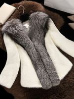 Elegant Faux Fur Patchwork Women Coats
