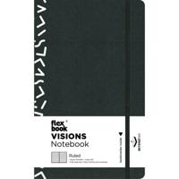 Flexbook Visions Ruled A5 Notebook - Medium - Black Spine/White Angles (13 x 21 cm) - thumbnail