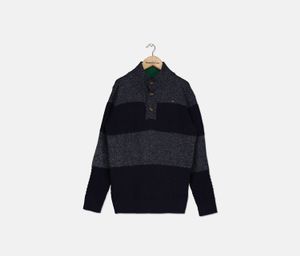Big Boys Colorblocked Mock Neck Sweater  Swim Navy
