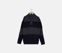 Big Boys Colorblocked Mock Neck Sweater  Swim Navy - thumbnail