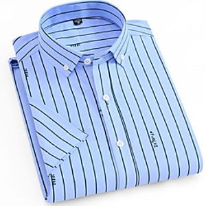 Men's Shirt Other Prints Striped Short Sleeve Daily Tops Business Basic White Blue Wine Lightinthebox