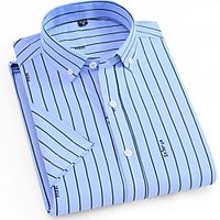 Men's Shirt Other Prints Striped Short Sleeve Daily Tops Business Basic White Blue Wine Lightinthebox - thumbnail
