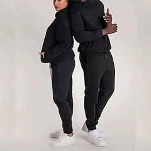 Couple's Hoodie Tracksuit Pants Sets Valentine's Day Black White Pink Drawstring Long Sleeve Casual Date Active Sports Hooded Regular Fit Spring   Fall Lightinthebox