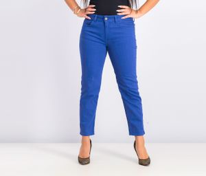 Womens Solid Five Pocket Pants  Blue