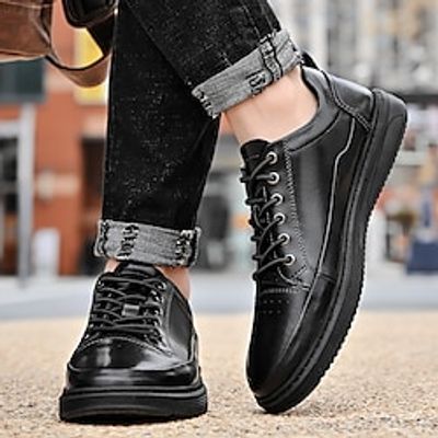 Men's Oxfords Formal Shoes Leather Shoes Business Casual Daily Party  Evening Walking Shoes Leather Cowhide Black Gray Fall Spring Lightinthebox