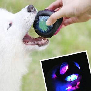 Dog Glow Squeaky Ball Toy LED Light-up Spike Ball