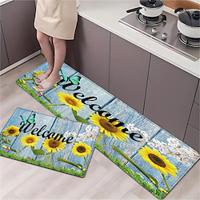 Sunflowers Vintage Area Rug Kitchen Mat Non-Slip Oil Proof Floor Mat Livingroom Rug Indoor Outdoor Mat Bedroom Decor Bathroom Mat Entrance Rug Door Mat Lightinthebox