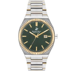 Beverly Hills Polo Club Men's 2315 Movement Watch, Analog Display and Metal Strap - BP3405X.270, Silver / Gold
