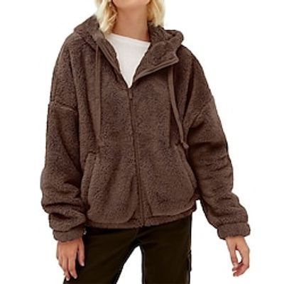Women's Fleece Jacket Teddy Coat Zip up Hoodie Jacket with Pocket Warm Lightweight Modern Casual Plain Outerwear Long Sleeve Lightinthebox Women's Fleece Jacket Teddy Coat Zip up Hoodie Jacket with Pocket Warm Lightweight Modern Casual Plain Outerwear Long Sleeve Lightinthebox