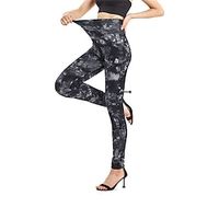 Women's Leggings Black Red Blue High Waist Fashion Streetwear Street Daily Daily Wear Full Length Soft Flower S M L XL 2XL Lightinthebox - thumbnail