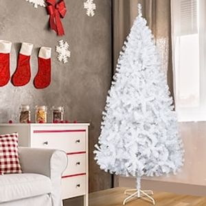 7FT Iron Leg White Christmas Tree with 950 Branches Lightinthebox