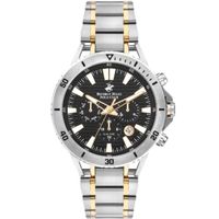 Beverly Hills Polo Club Men's Multi Function Display Watch & Metal Strap, Silver And Gold - BP3401X.250