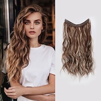 Straight kinky Straight Synthetic Hair 22 inch Hair Extension Clip In / On Fishing Line Hair 1 Pack Smooth All miniinthebox