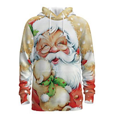 Men's Pullover Hoodie Sweatshirt Graphic 3D Ugly Christmas Hooded Daily 3D Print Basic Christmas Hoodies Sweatshirts  Long Sleeve Yellow miniinthebox