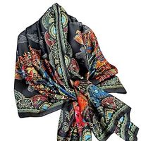 90180cm Women's Vacation Bohemia Satin Scarves Silk Echarpe Boho Shawl Gift  Printing Sunscreen Beach Towel Lightinthebox - thumbnail