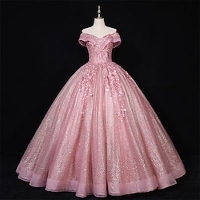 Ball Gown Quinceanera Dresses Princess Dress Performance Floor Length Sleeveless Off Shoulder Polyester with Appliques 2023 Lightinthebox