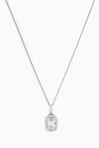 Square Pendant Necklace in Sterling Silver