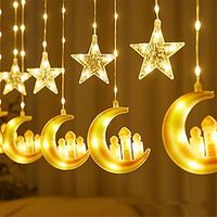 3m Star Moon Led Curtain String Light Eid Al-fitr Ramadan Garland Light Mubarak Decor Lights for Home Islam Muslim Party Lightinthebox