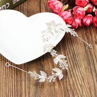 Bride Flower Rhinestone Crystal Headpiece Wedding Bridal Hair Chain Accessory