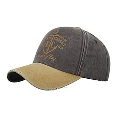 Unisex Baseball Cap Sun Hat Wine Dark Navy Cotton Washed Sports Simple Travel Outdoor Vacation Color Block Adjustable Fashion Lightinthebox