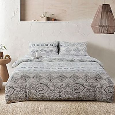 Printed Bedding Nordic Bedding Three Piece Quilt Cover Pillow Cover Hotel Homestay Cotton Linen Quilt Cover Pillow Cover miniinthebox