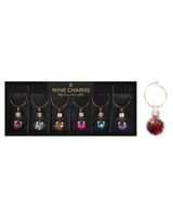 Homesmiths Christmas 6 Multi Star Baubles Wine Charms Homesmiths Christmas 6 Multi Star Baubles Wine Charms
