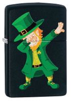 Zippo 49124 Dabbing Leprechaun Design Black Matte Windproof Lighter