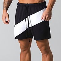Men's Casual / Sporty Athleisure Breathable Sports Cotton Daily Beach Chinos Shorts Pants Letter Short Drawstring Elastic Waist Blue Gray Black Beige / Summer miniinthebox - thumbnail