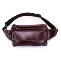 Ekphero Genuine Leather Waist Bag Business Vintage Multi-functional Crossbody Bag For Men