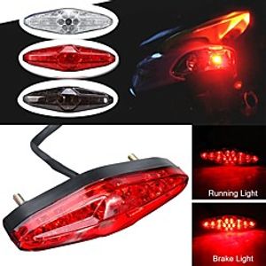 OTOLAMPARA DC 12V Red LED Motorcycle ATV Dirt Bike Brake Stop Running Tail Light Without Bracket 1pcs - White/Smoked/Red Shell miniinthebox