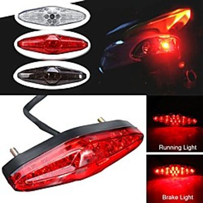 OTOLAMPARA DC 12V Red LED Motorcycle ATV Dirt Bike Brake Stop Running Tail Light Without Bracket 1pcs - White/Smoked/Red Shell miniinthebox