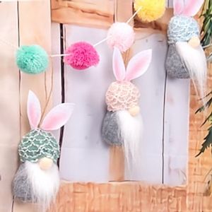 5pcs Faceless Old Man Doll Easter Gnome Hanging Ornaments Set For Home Party Tree Ornament Bead String Craft Lightinthebox