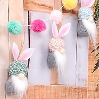 5pcs Faceless Old Man Doll Easter Gnome Hanging Ornaments Set For Home Party Tree Ornament Bead String Craft Lightinthebox - thumbnail