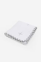 Muslin Quilted Blanket 106 L x 106 W cm  White/Grey - thumbnail